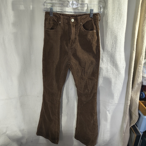 SHEIN Pants - Shein Women's Xtra Small Brown Corduroy Flared Leg Jeans